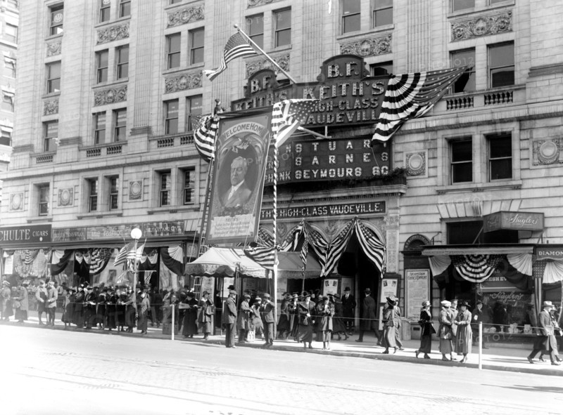 Washington D.C. History - Keith's Theater Welcome Home for Woodrow Wilson circa 1919.