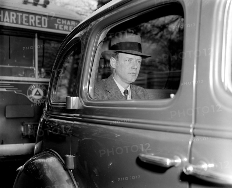 April 20, 1939 - Colonel Charles Lindbergh, who was called to active duty at the War Department yesterday is pictured as he arrived at the White House today.