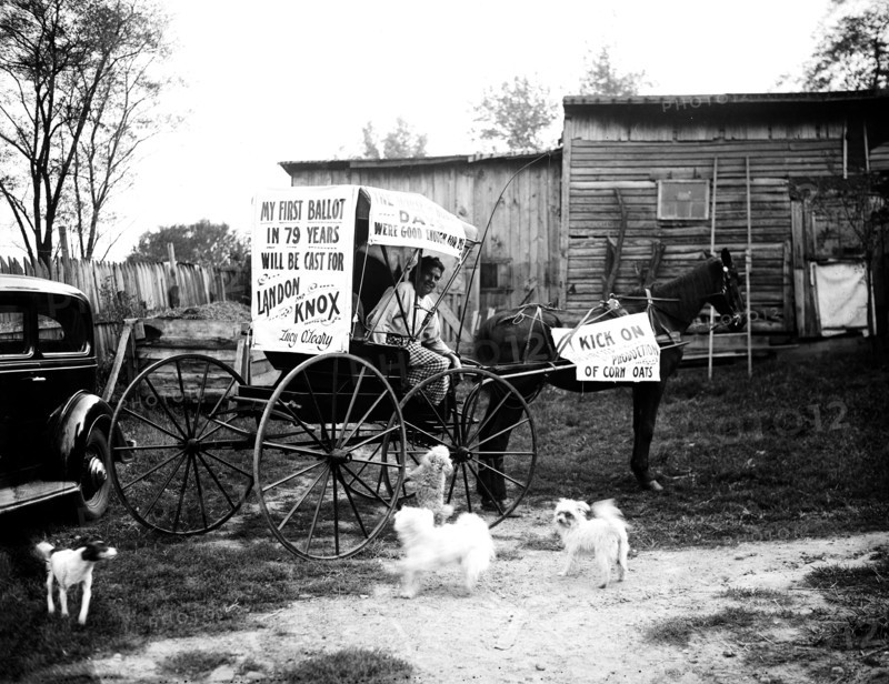 Mrs. Lucy O'Leary will cast her first vote ever on November 3 at age 79, for Governor Landon of Virginia circa 1936.