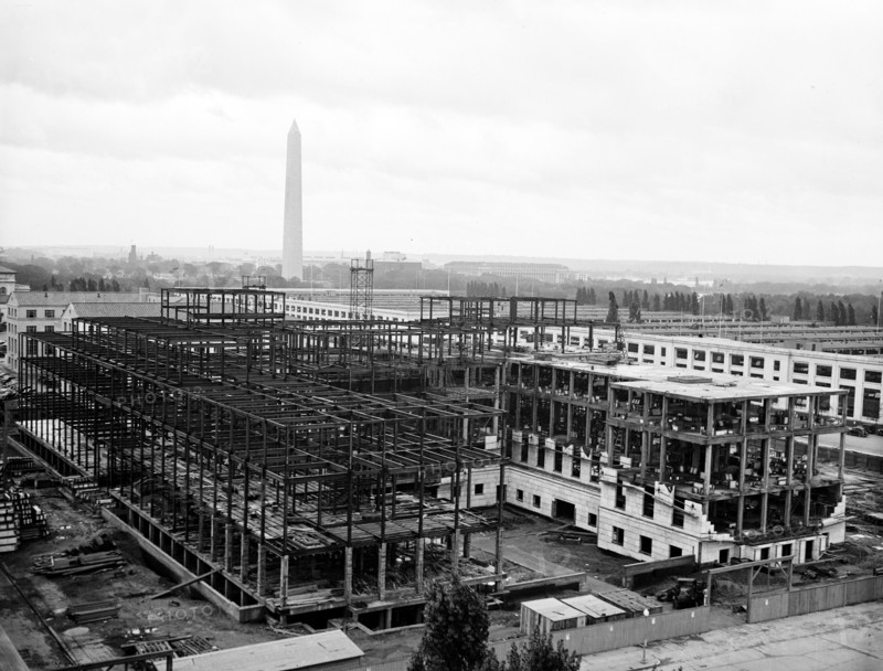 Washington D.C. History - Construction on new Federal Reserve building circa October 1936.