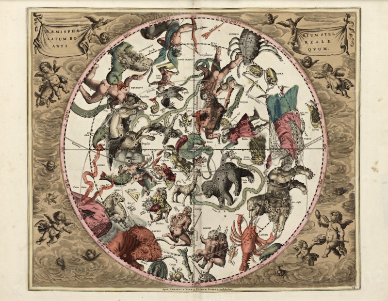 Cellarius' Hæmisphærium Stellatum Boreale Antiqvum, 1708.
