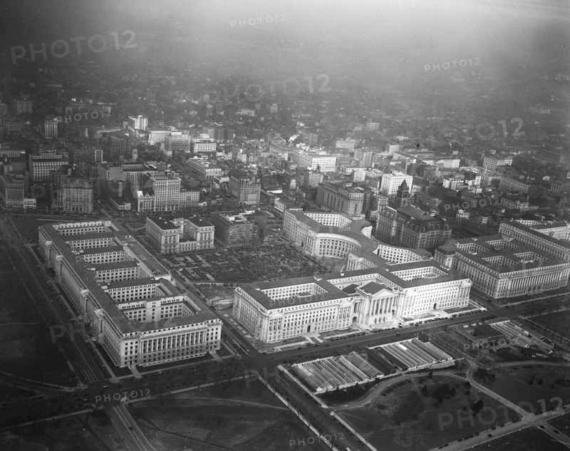 Washington D.C. History - Aerial view of Washington D.C. circa January 1935.