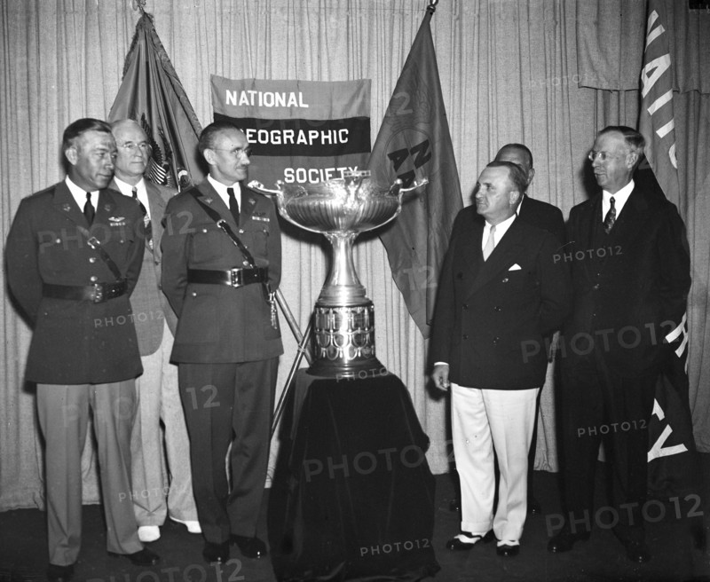 Presentation of the National Geographic Society cup circa 1936.