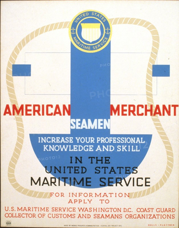 American Merchant Seamen increase your professional knowledge and skill in the United States Maritime Service circa 1936-1939.