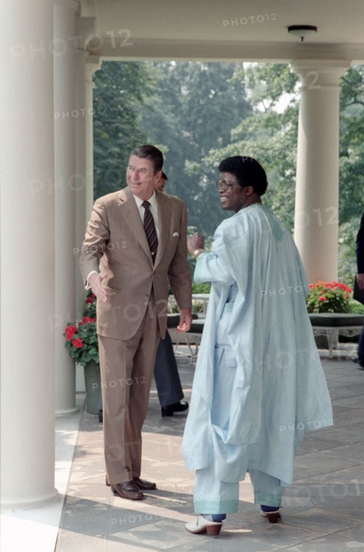 President Reagan with Liberian leader Samuel Doe.