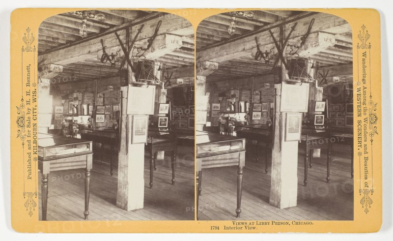 1893 Art Work -  Interior View; Libby Prison - Henry Hamilton Bennett.