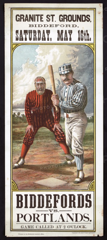 Biddefords vs. Portlands Granite St. grounds, Biddeford, Saturday, May 16th circa 1885.