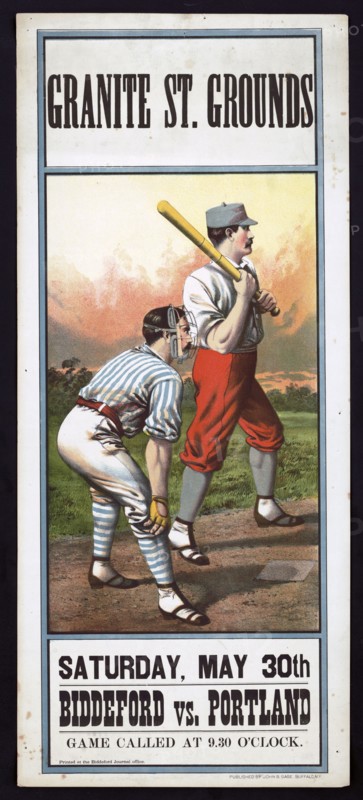 Biddeford vs. Portland Granite St. grounds, Saturday, May 30th circa 1885.