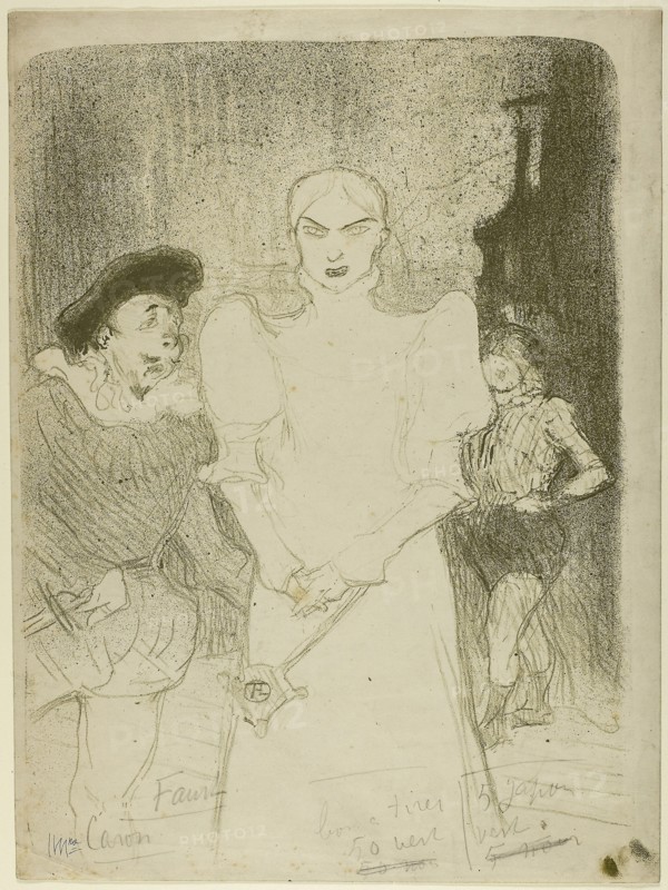 1893 Art Work -  At the Opera: Madame Caron in Faust Henri de Toulouse-Lautrec.
