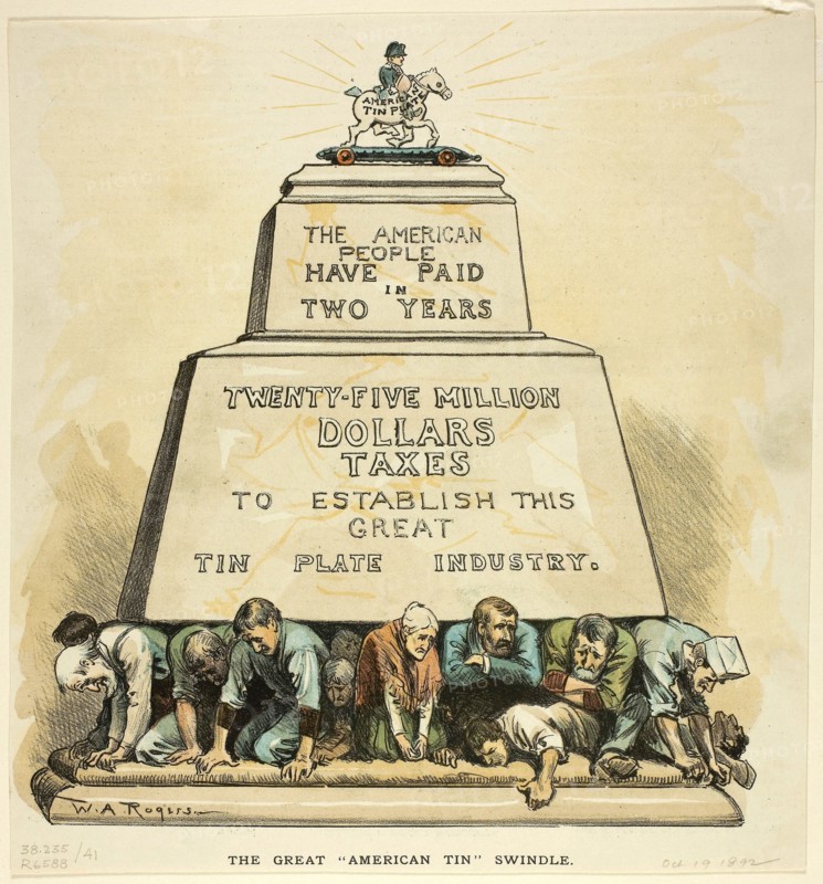1892 Art Work -  The Great American Tin Swindle -William Allen Rogers.