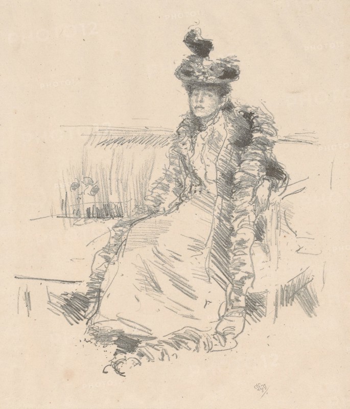1893 Art Work -  A Lady Seated - James McNeill Whistler.