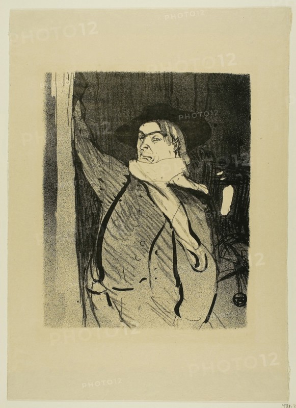 1893 Art Work -  Aristide Bruant; from Le Cafe-Concert - Henri de Toulouse-Lautrec.
