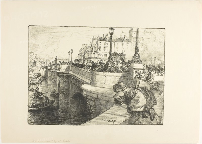 1892 Art Work -  There's a Floating Corpse - Louis Auguste Lepere.