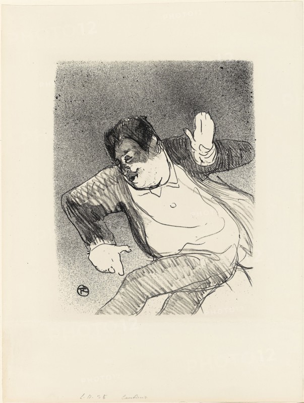 1893 Art Work -  Caudieux at the Petit Casino; from Le Cafe-Concert Henri de Toulouse-Lautrec.