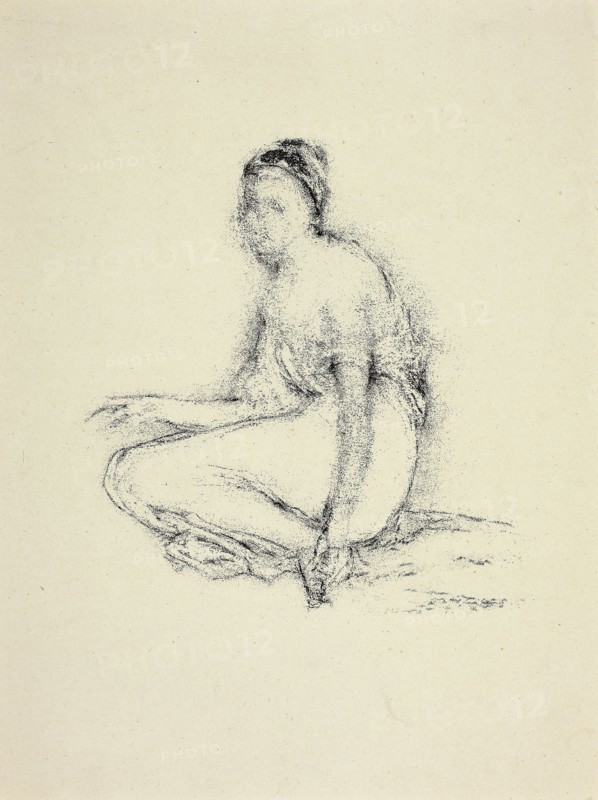 1892 Art Work -  Model Seated on Floor - Thomas Robert Way.