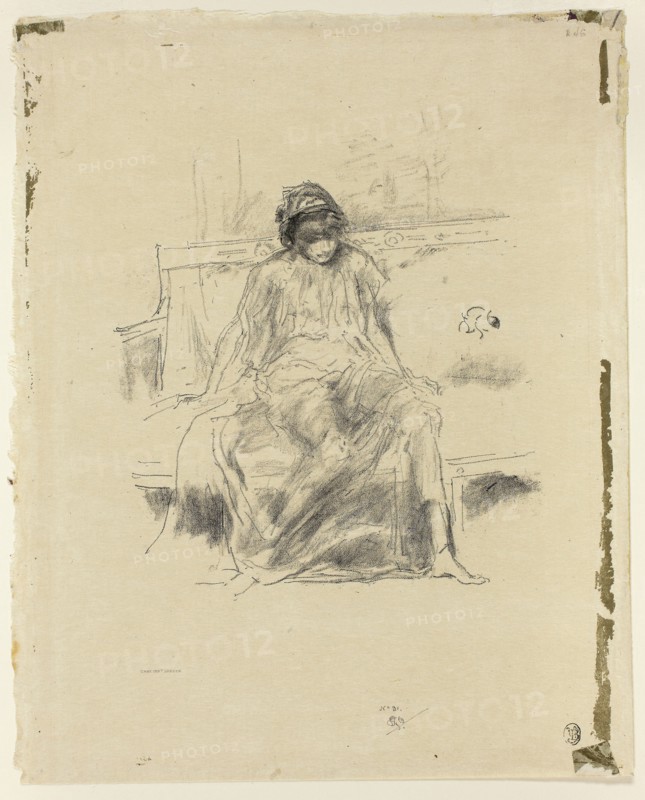 1893 Art Work -  The Draped Figure; Seated - James McNeill Whistler.
