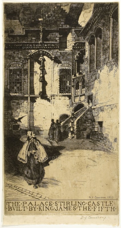 1893 Art Work -  The Palace; Stirling Castle - David Young Cameron.