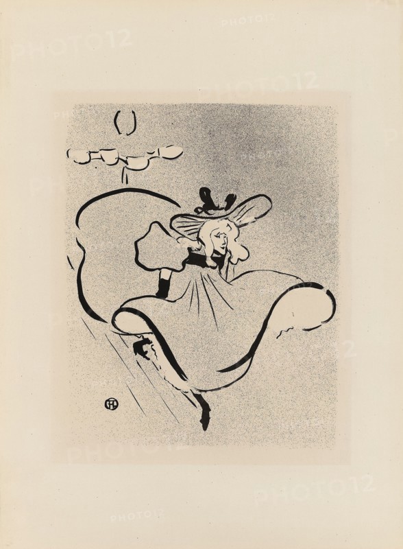 1893 Art Work -  Jane Avril; from Le Cafe-Concert - Henri de Toulouse-Lautrec.