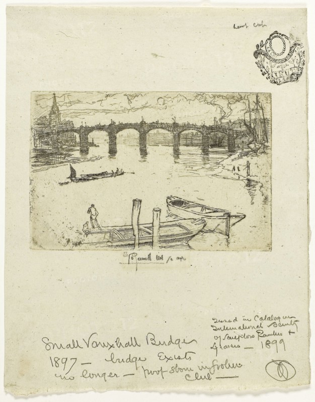 1893 Art Work -  Vauxhall Bridge - Joseph Pennell.