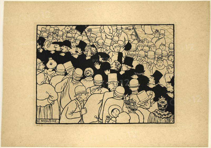 1893 Art Work -  Parading through the Streets in Single File Felix Edouard Vallotton.
