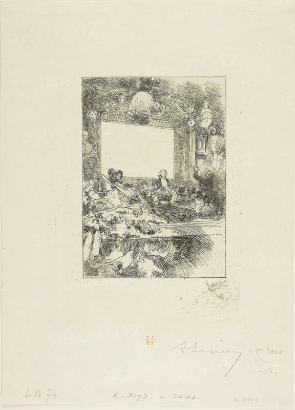 1893 Art Work -  At the Chat Noir Louis Auguste Lepere.