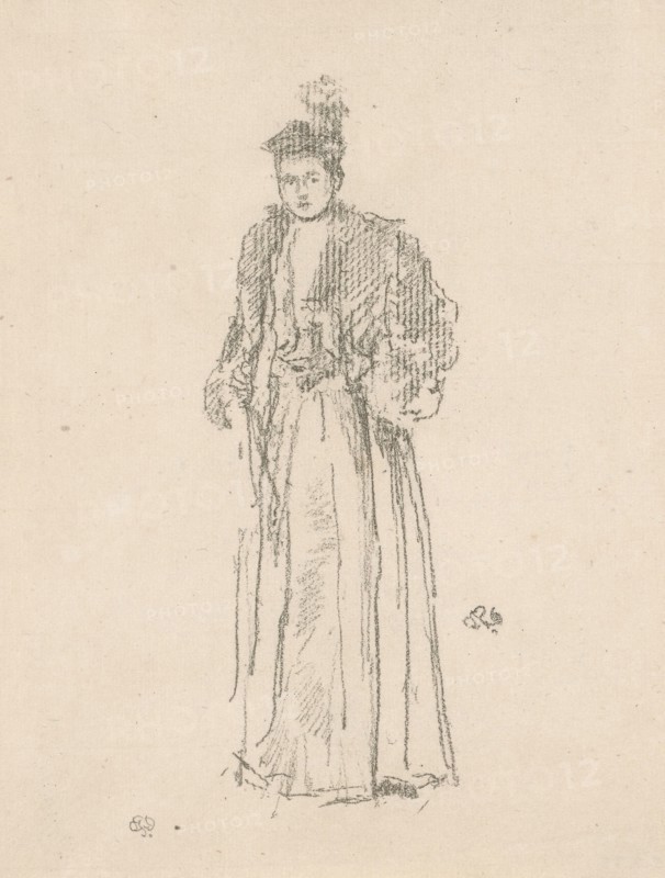 1892 Art Work -  Portrait Study: Miss Charlotte R. Williams - James McNeill Whistler.