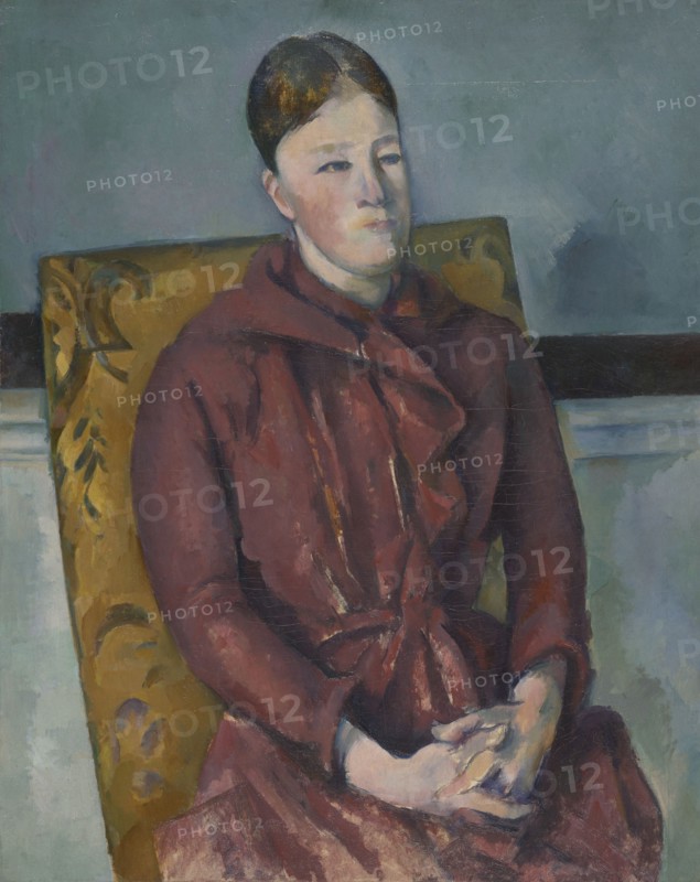 1893 Art Work -  Madame Cezanne in a Yellow Chair - Paul Cezanne.