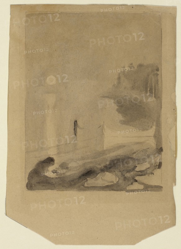 1892 Art Work -  A Boat Tied to a Pier - Edvard Munch.