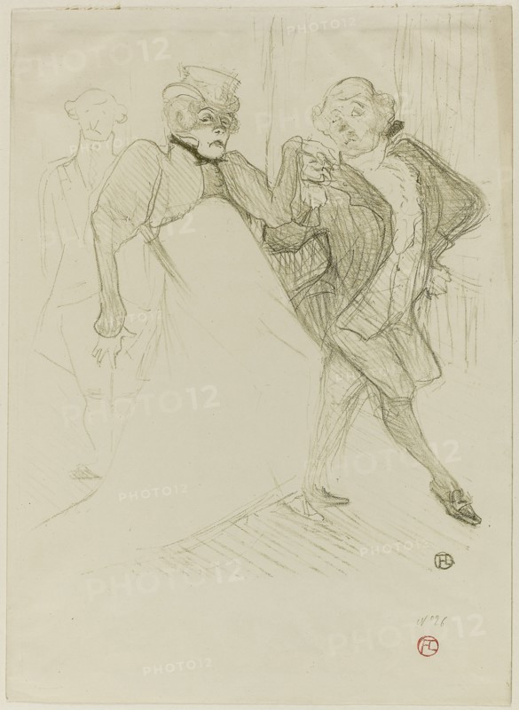 1893 Art Work -  Réjane and Galipaux; in Madame Sans-Gêne - Henri de Toulouse-Lautrec.