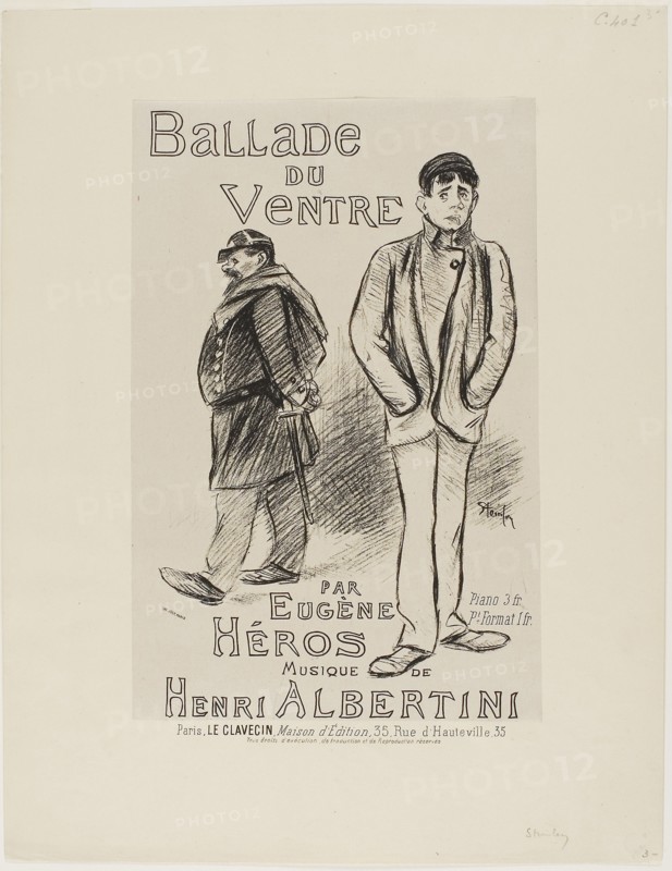 1892 Art Work -  Ballade du Ventre - Theophile-Alexandre Pierre Steinlen.