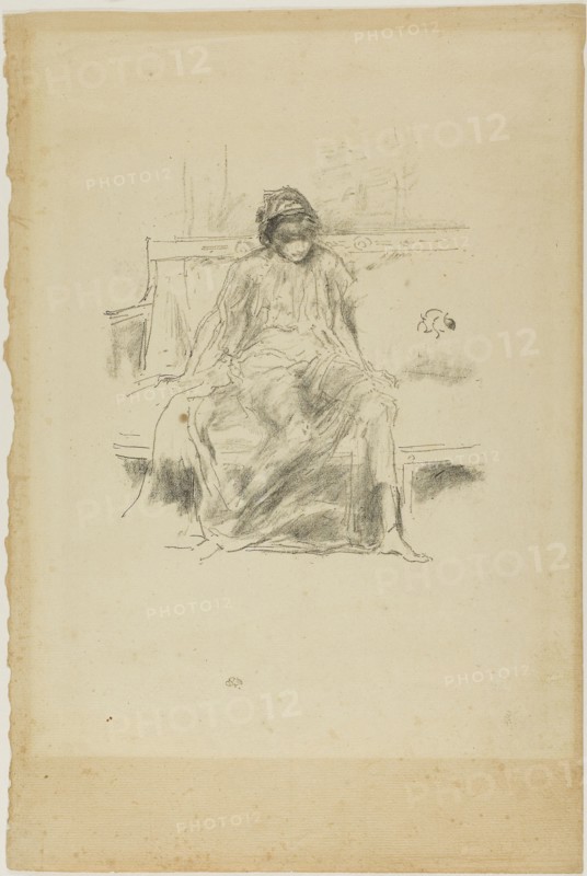 1893 Art Work -  The Draped Figure; Seated - James McNeill Whistler.