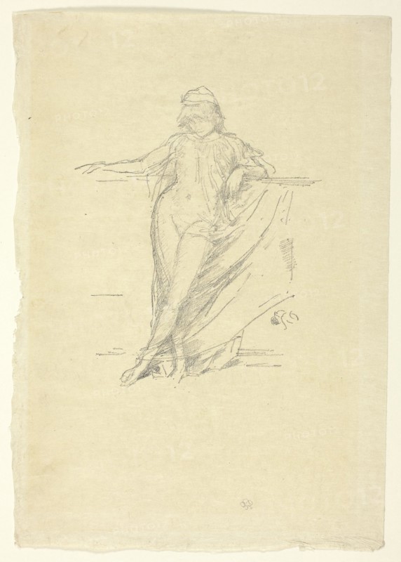 1893 Art Work -  Little Draped Figure; Leaning - James McNeill Whistler.