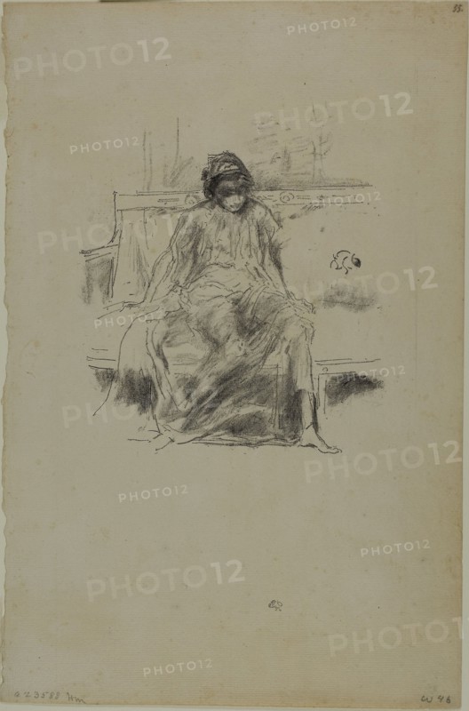 1893 Art Work -  The Draped Figure; Seated - James McNeill Whistler.