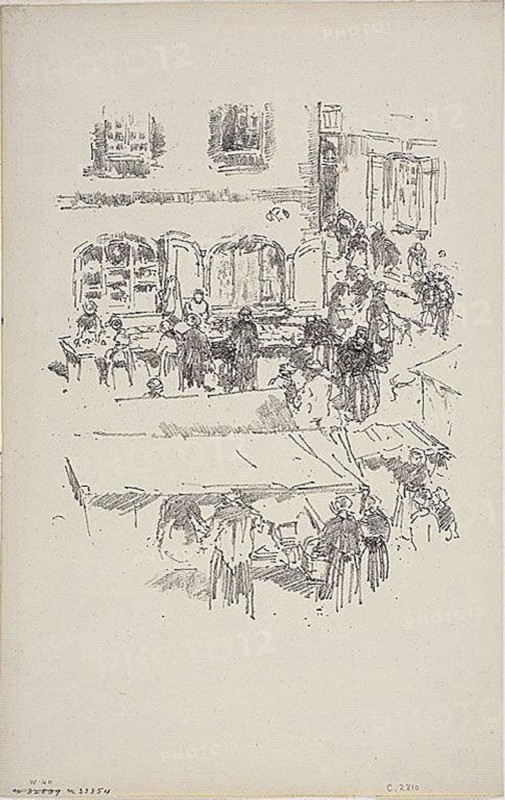 1893 Art Work -  The Marketplace; Vitre - James McNeill Whistler.