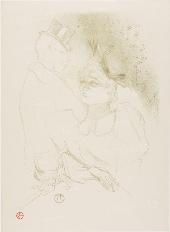1893 Art Work -  Mademoiselle Lender and Baron - Henri de Toulouse-Lautrec.