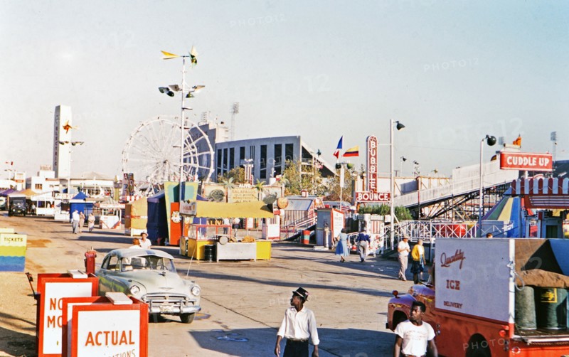 Carnival midway at the Texas State Fair circa 1954-1956.