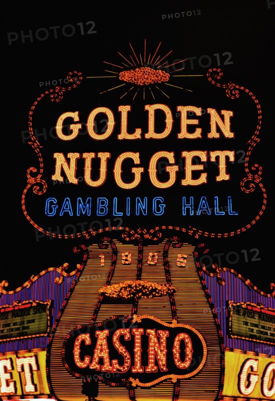 1960s Las Vegas Casino - The Golden Nugget Gambling Hall -  circa 1966.