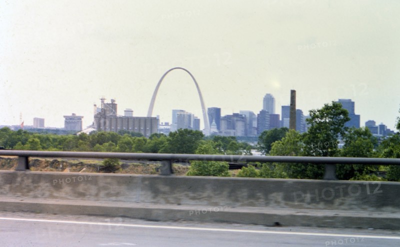 St. Louis Gateway Arch and St. Louis Skyline circa 1985.