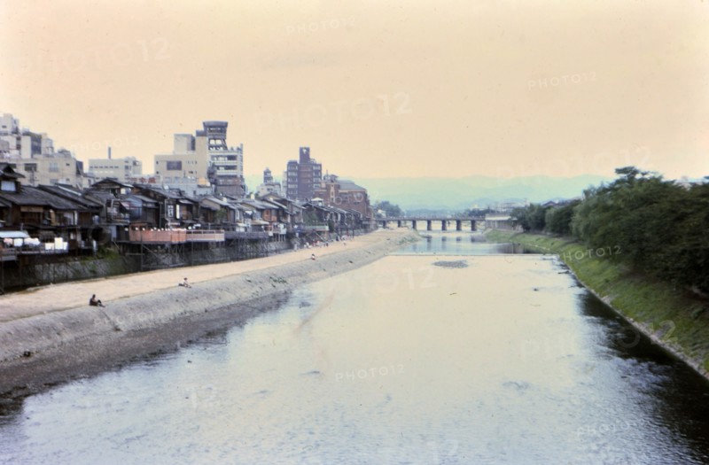 (R) River in Kyoto Japan circa 1976.