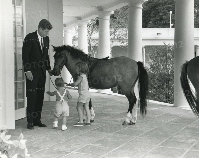 JFK, children and pony