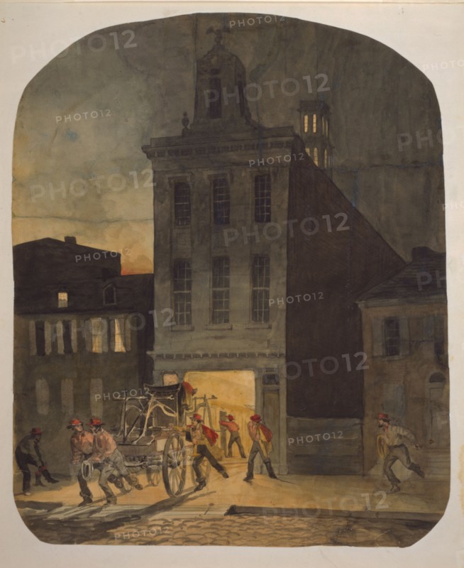 Philadelphia Firehouse Scene, 1857
