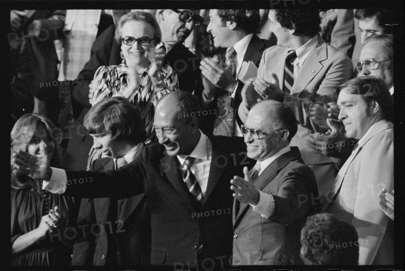 Sadat and Begin Acknowledge Applause