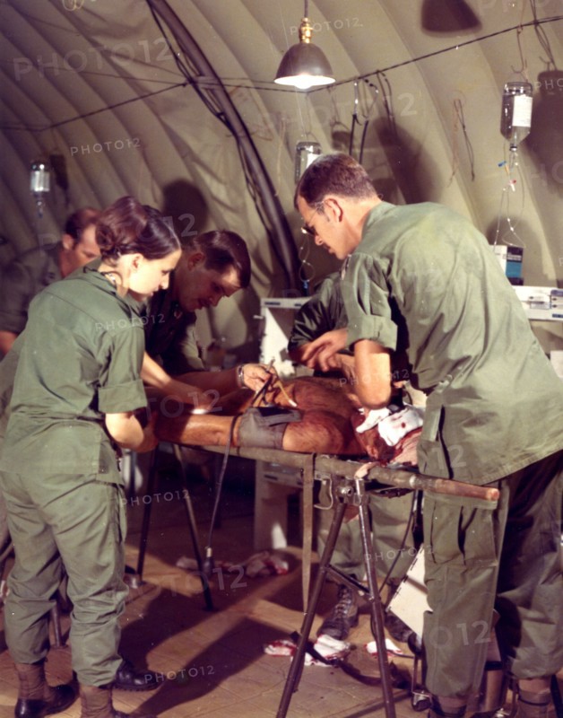 Surgical Team working on wounded soldier