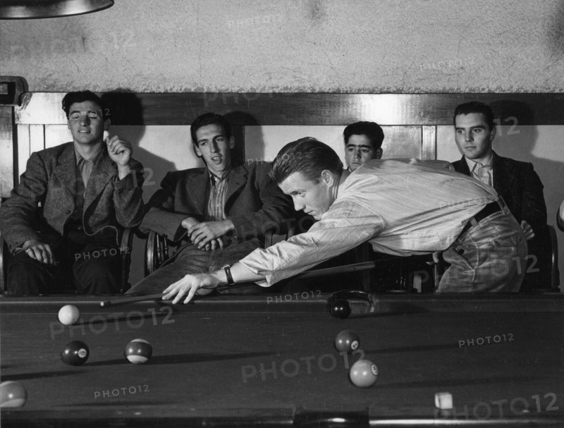 Idle Young Men at Pool Hall, 1940