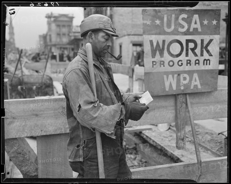 Works Progress Administration Worker Receives Paycheck