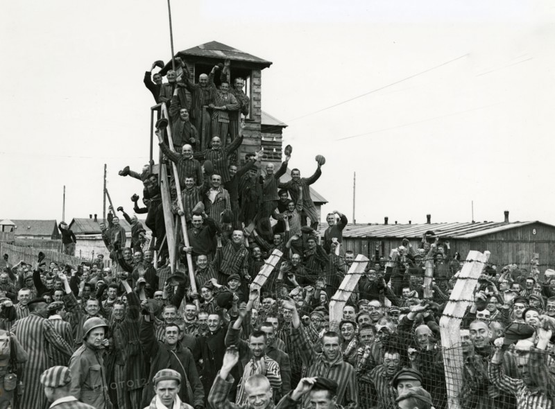 Newly liberated prisoners of the Allach concentration camp