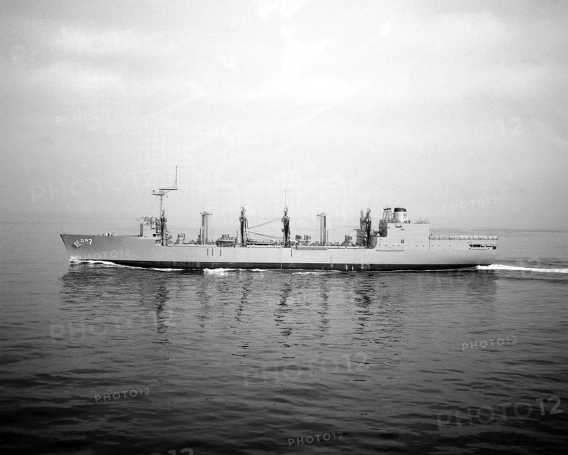 1975 - A port beam view of the replenishment oiler USS ROANOKE