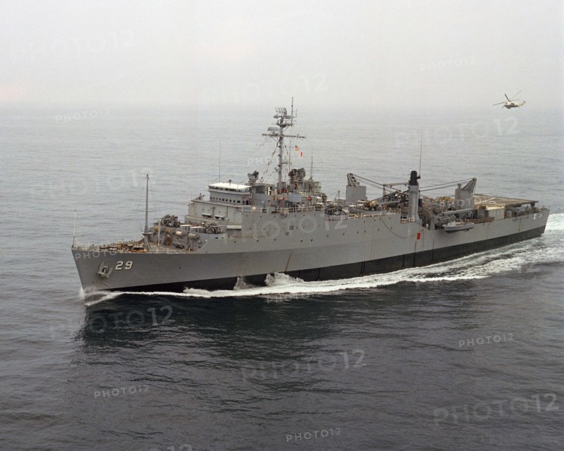 1974 - A port bow view of the amphibious transport dock USS PLYMOUTH ROCK