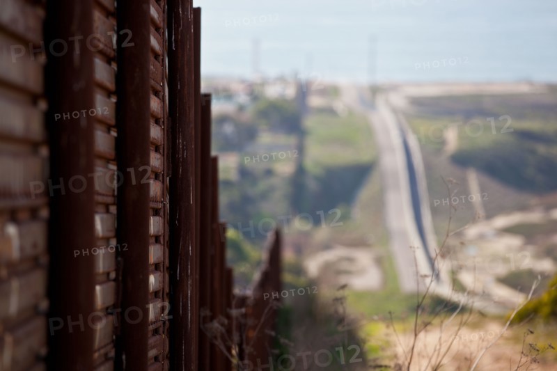 America Mexico Border Fence near San Diego.