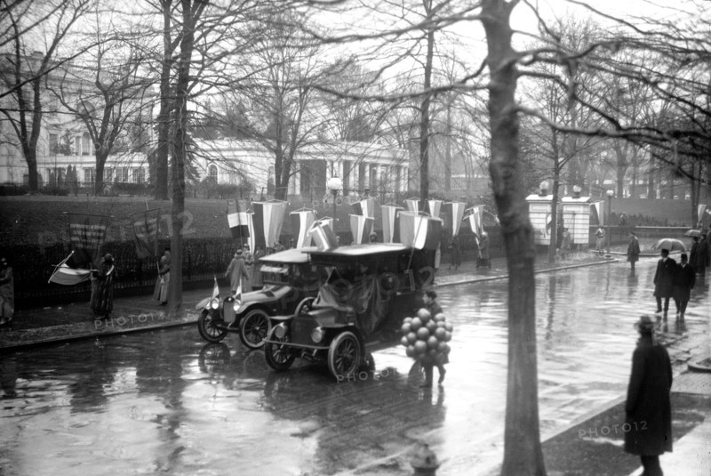 Woman suffragettes picketing at the White House